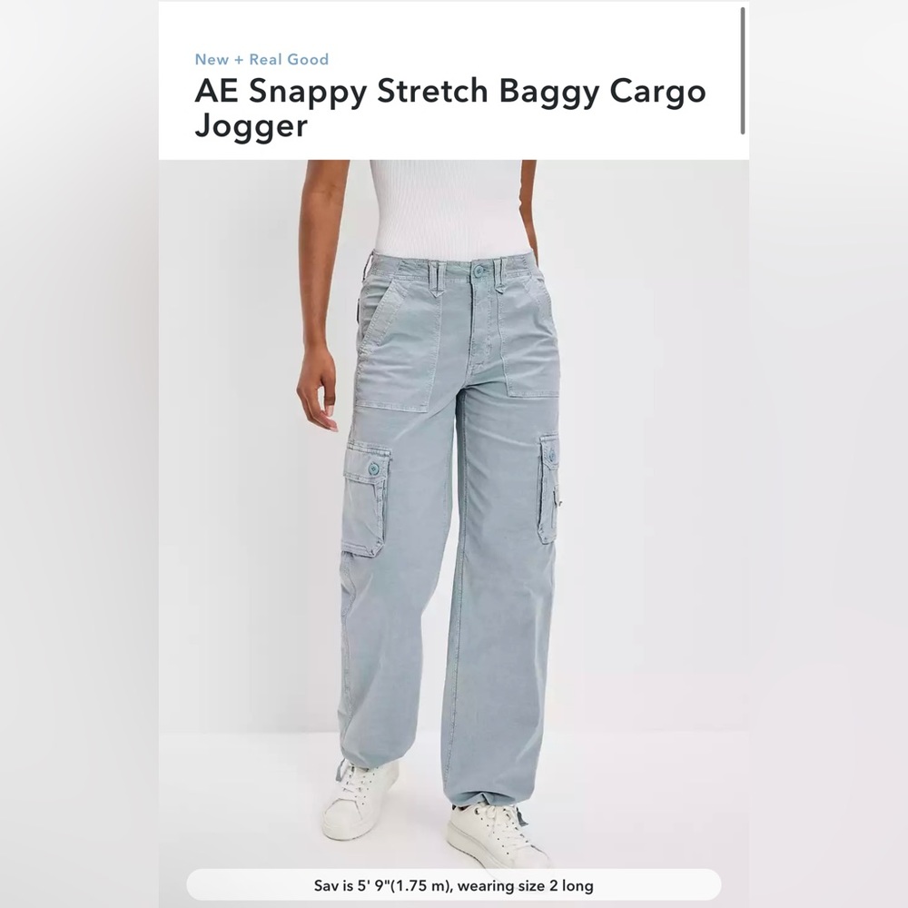 American Eagle, blue, size 2, Stretch Baggy Jogger